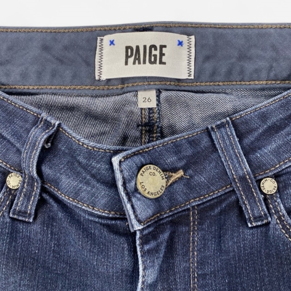 PAIGE Women’s Skyline Skinny Jeans Dark Blue Size 26 - Picture 5 of 14